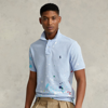 Polo Ralph Lauren Classic Fit Paint-splatter Mesh Polo In Elite Blue