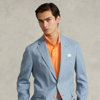 Ralph Lauren Polo Soft Linen Sport Coat In Chambray Blue