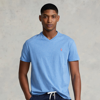 Ralph Lauren Classic Fit Jersey V-neck T-shirt In Soft Royal Heather