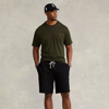 Polo Ralph Lauren Black Swim Shorts With Elasticated Waist And Embroidered Pony Logo On The Front In Fabric Man In Polo Black