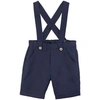 Tartine Et Chocolat Chenille-texture Crossover-straps Dungarees In Navy