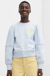 Ganni Open Back Isoli Pullover In Blue