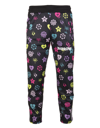 Barrow Triacetate Pants Unisex Black Tracksuit Pant With Multicolor Logo Pattern Print In Nero