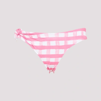 Jacquemus Le Bas Vichy Checked Bikini Bottoms In Pink