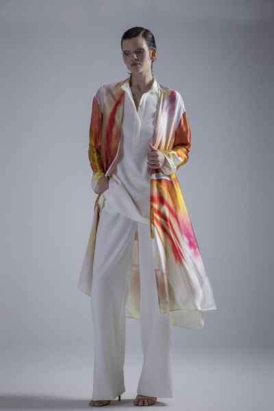 Gatti Nolli By Marwan Collard Top With Kaftan And Pants