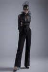 GATTI NOLLI BY MARWAN GATTI NOLLI BY MARWAN SHEER BLACK TOP WITH BELTED PANTS