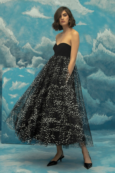 Gemy Maalouf High Waisted Midi Dress In Black