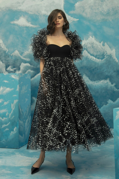 Gemy Maalouf High Waisted Midi Dress With Bolero