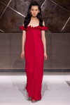 GIAMBATTISTA VALLI STRAPLESS RUFFLE NECK GOWN