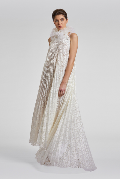 Lilly Ibrahim Feather Neck Shift Gown