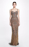 MARCHESA CRYSTAL SEQUIN GOWN