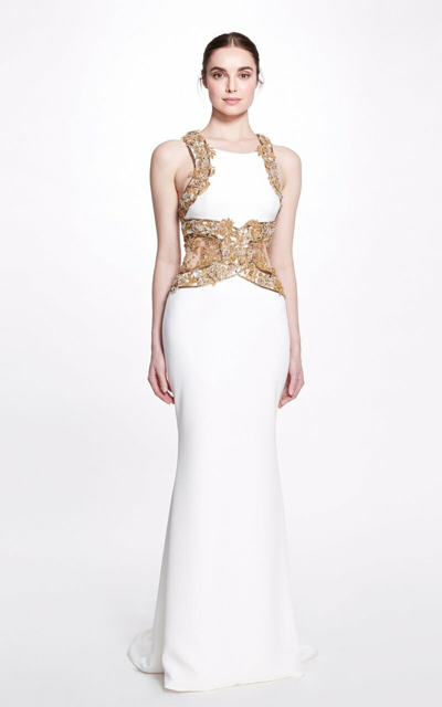Marchesa Ivory And Gold Gown