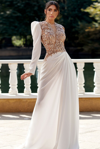 MNM COUTURE LONG SLEEVE EMBROIDERED GOWN