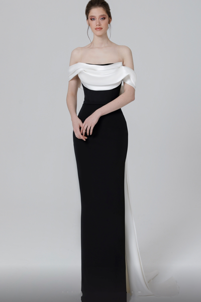 Mnm Couture Strapless Contrast Gown