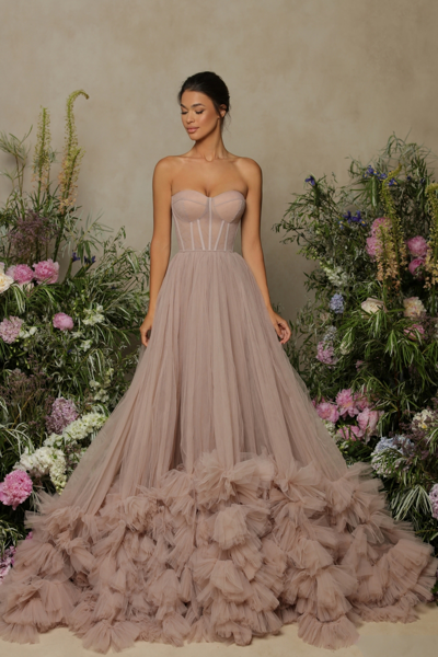 Tarik Ediz Glamorous Strapless Gown