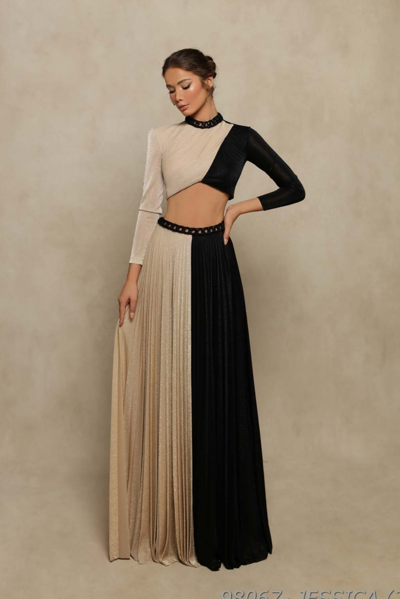 Tarik Ediz Long Sleeve Two Piece Gown