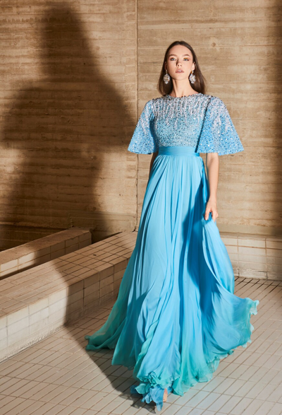 Tony Ward Bell Sleeve Gown | ModeSens