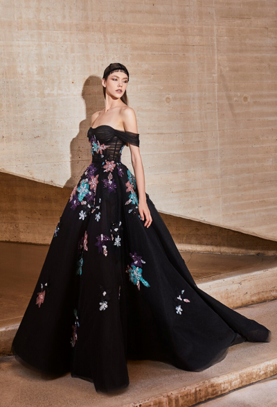 Tony Ward Corset Floral Gown