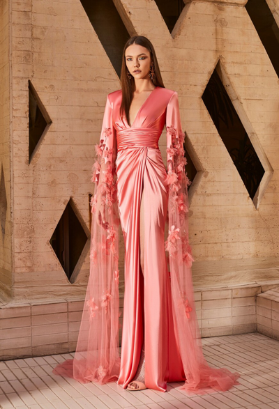 Tony Ward Floral Applique Gown