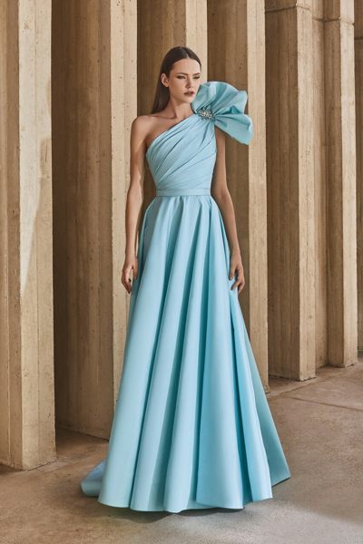 Tony Ward Taffeta One Shoulder Gown