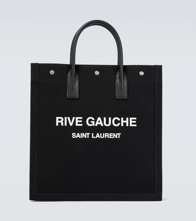 Saint Laurent Rive Gauche Tote Bag In Black,white