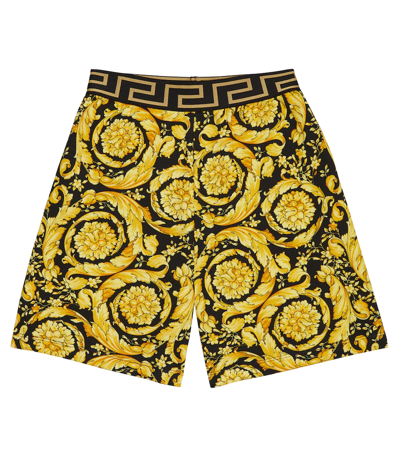 VERSACE BAROCCO PRINTED COTTON SHORTS