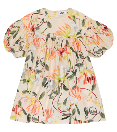 Molo Kids' Catherine Floral Cotton Dress In Honeysuckle