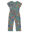 Bobo Choses Grey Overall For Kids With Prints In Dark Grey