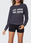 Spiritual Gangster Mas Amor Crewneck Sweatshirt In Heather Night