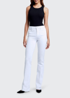 L Agence Ruth High-rise Straight Jeans W/ Raw Hem In Blanc