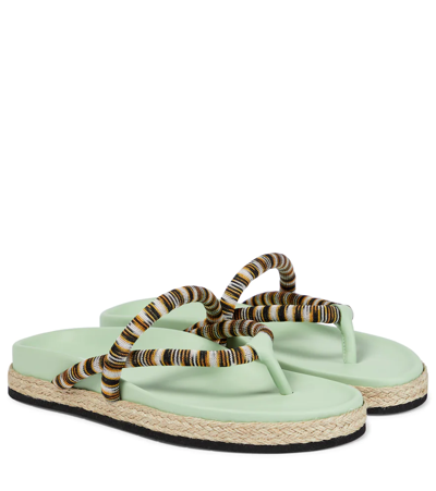 Missoni Stripe-strap Flip-flop Sandals In Green
