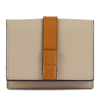 Loewe Trifold Leather Wallet In Light Oat/honey