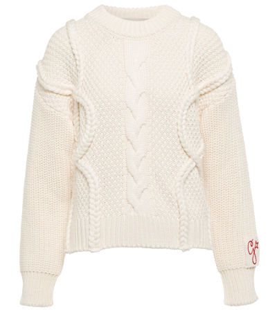 Golden Goose Braided Motif Sweater In White