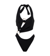 Louisa Ballou Sex Wax Halterneck Cutout Swimsuit In Black