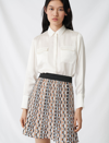 Maje Button-up Silk Shirt In White
