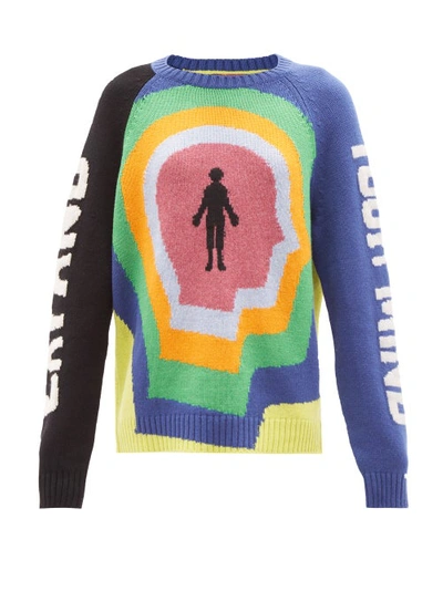 The Elder Statesman Expand Your Mind Oversized Intarsia Cashmere Sweater In Multicoloured