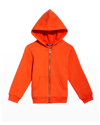 BALMAIN BOY'S OVERSIZED LOGO ZIP-UP JACKET