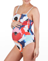 CACHE COEUR MATERNITY POPPY FLORAL ONE-PIECE SWIMSUIT