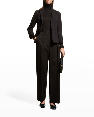 The Row Brentwood Crepe Tailored Jacket In Black