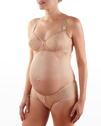 Cache Coeur Maternity Iris Lace Nursing Bra In Nude