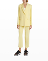 Chloé Straight-leg Ankle Silk Crepe Trousers In Radiant Yellow