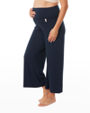 Cache Coeur Origin Wide Leg Maternity Pants In Indigo