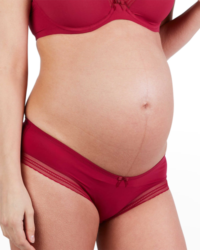 Cache Coeur Milk Seamless Low Waist Maternity Briefs In Burgundy