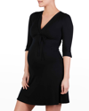 Cache Coeur Maternity Milk 3/4-sleeve Nightgown In Black
