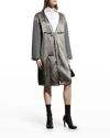 Maison Margiela V-neck Rayon Midi Dress With Rib-knit Sleeves In Grey