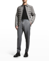 Zegna Grey Mélange High Performance Wool Joggers In Md Gry Sld
