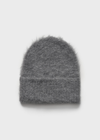 Totême Grey Alpaca Wool Beanie Hat In Dark Grey Melange