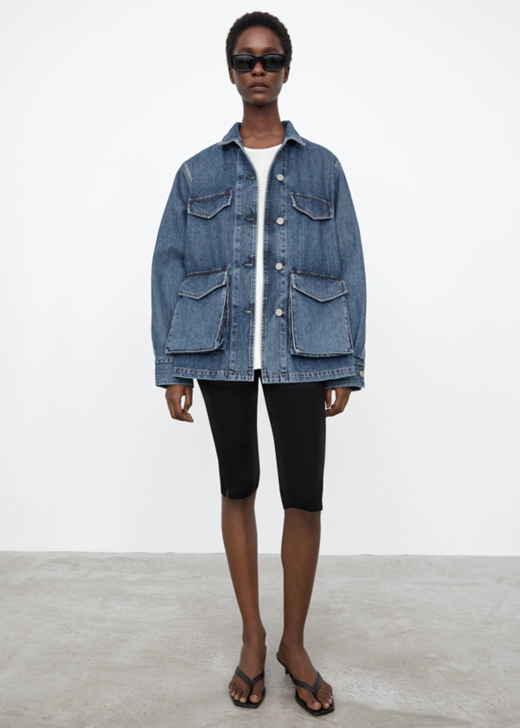 Totême Army Denim Jacket In Washed Blue | ModeSens