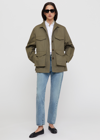 Totême Patch Pocket Cotton Army Jacket In Khaki Green