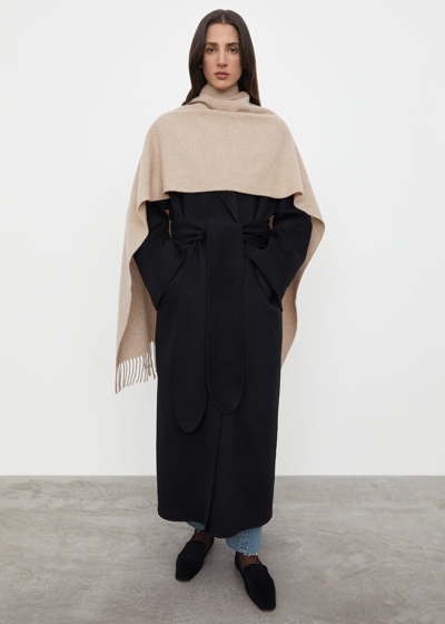 Totême Classic Wool Scarf Light Beige Melange